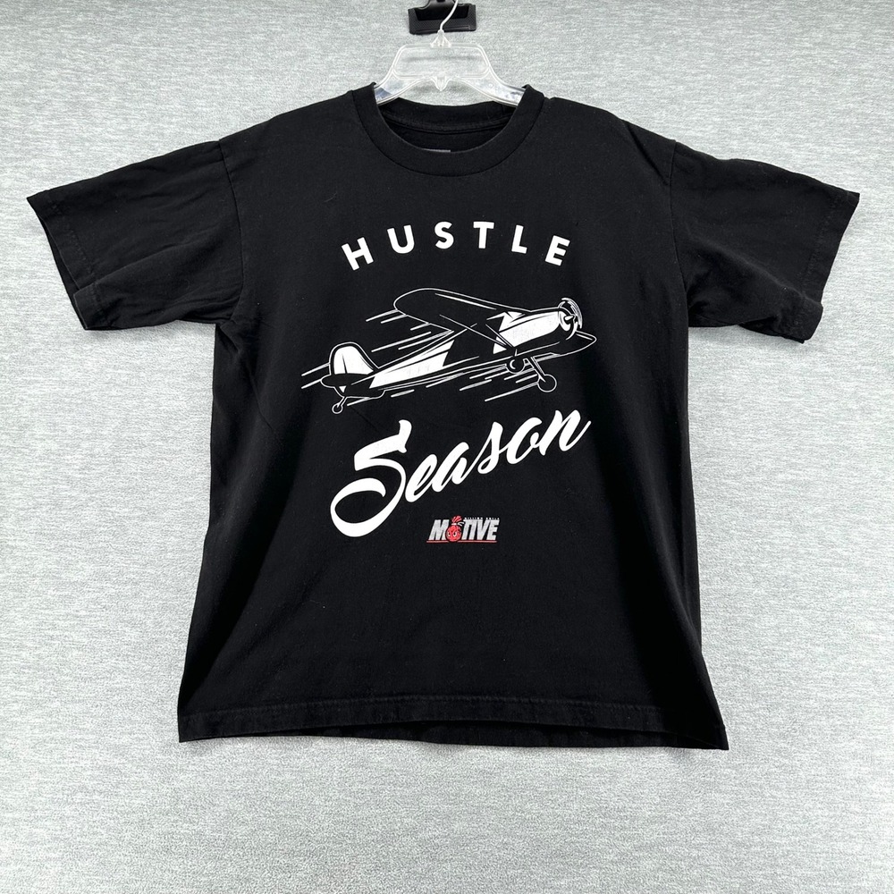 Million Dolla Motive T-Shirt Mens Large Black Hustle Season Airplane Graphic